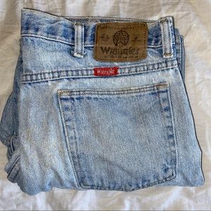 SZ 36 Wrangler Vintage Straight Leg Light Denim